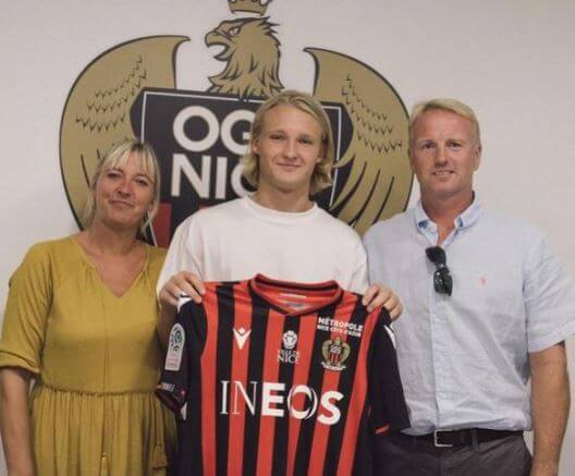 Kirsten Dolberg with her husband Flemming Rasmussen and son Kasper Dolberg.